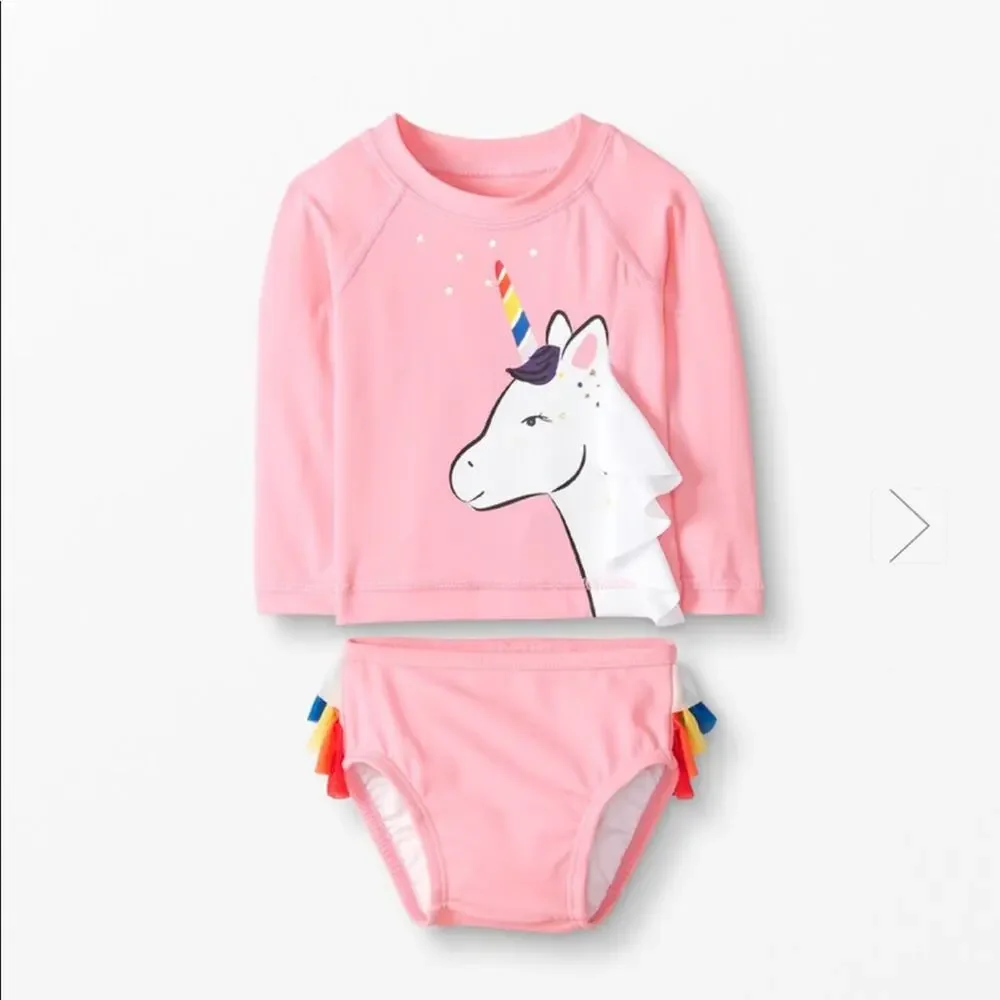 NWOT Hanna Andersson 0-3 Months Unicorn Rashguard Swimsuit